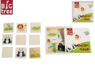 Obrázek z Pexeso dřevěné zvířátka 12x12x3cm 20ks v dřevěné krabičce 
